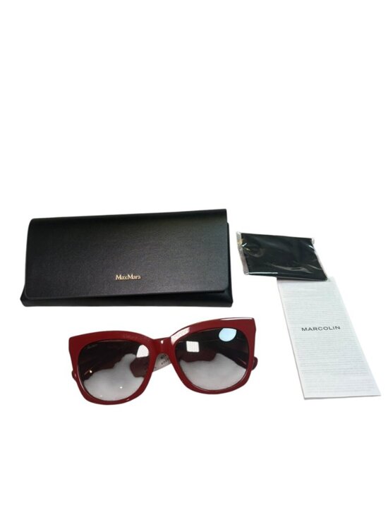 Max Mara MM0009 Red Butterfly Sunglasses 66mm NWT Case Set